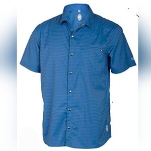 Club Ride Apparel Men's Striped Blue Button Down Shirt XL